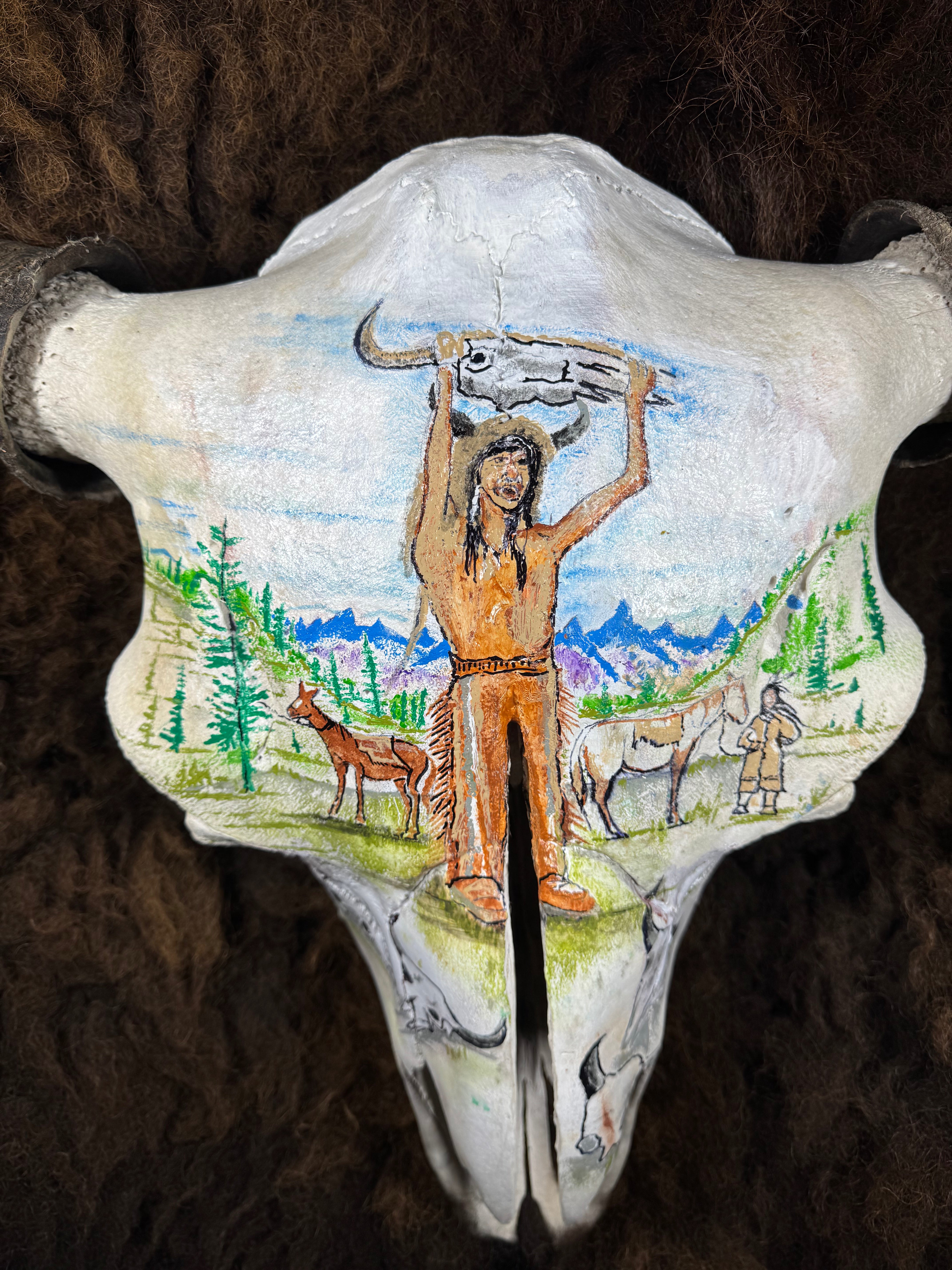 Buffalo Skull Native American Art 1889 Meat Co Buffalo Skull Native American Art 1889 Meat Co